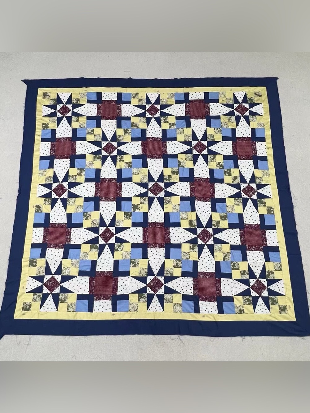 Handmade Harvest Sky Constellation Cotton Queen size Patchwork Quilt Top/Topper